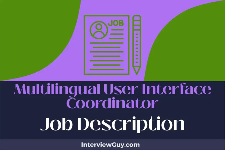 multilingual user interface coordinator job description