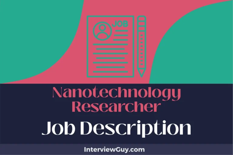 nanotechnology researcher job description