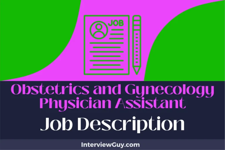 obstetrics and gynecology physician assistant job description