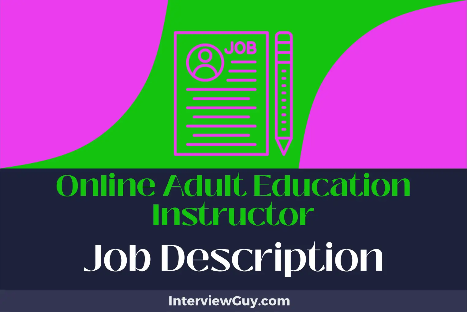 online adult education instructor job description