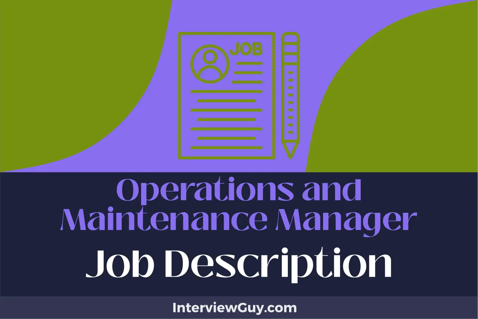 operations and maintenance manager job description