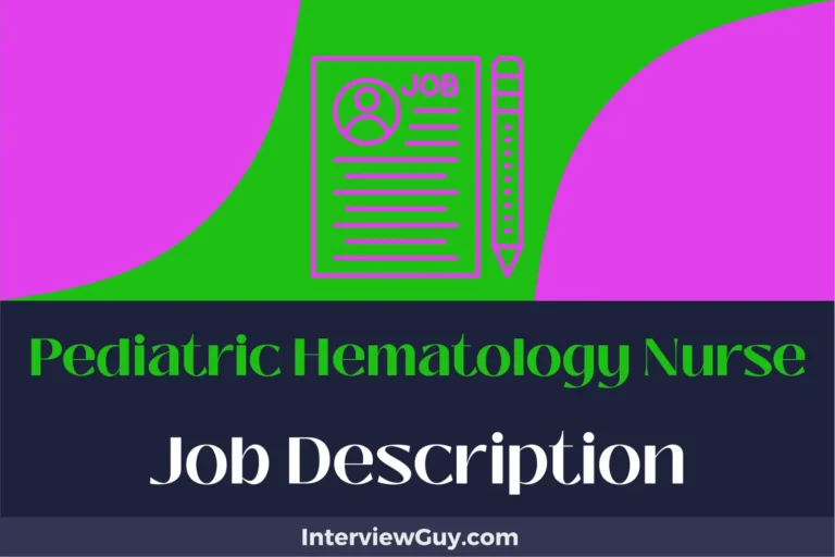 pediatric hematology nurse job description
