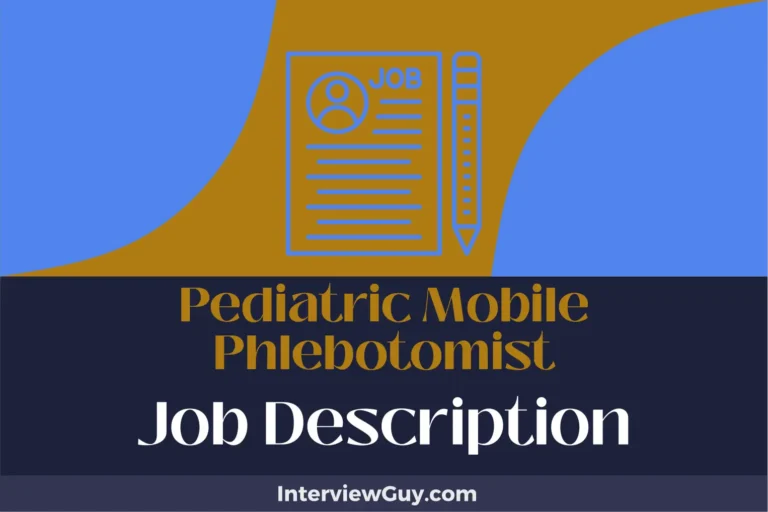 pediatric mobile phlebotomist job description