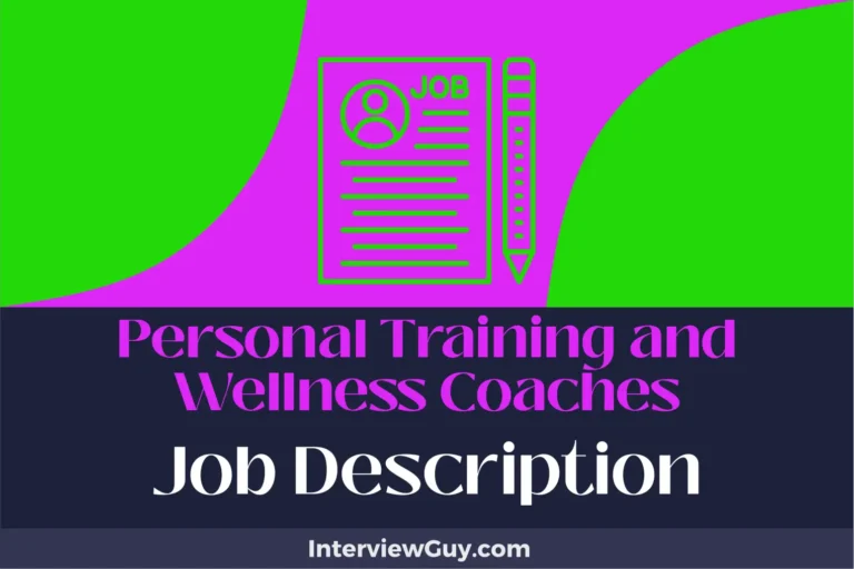 personal training and wellness coaches job description