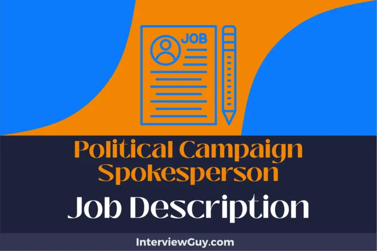 political campaign spokesperson job description