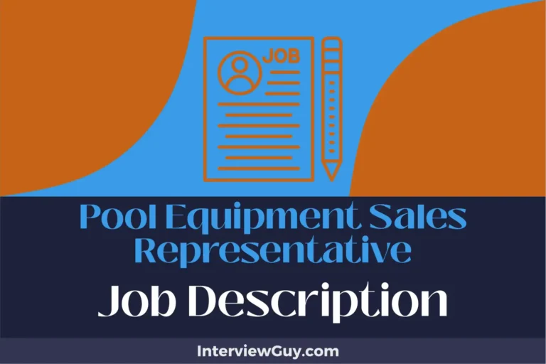 pool equipment sales representative job description