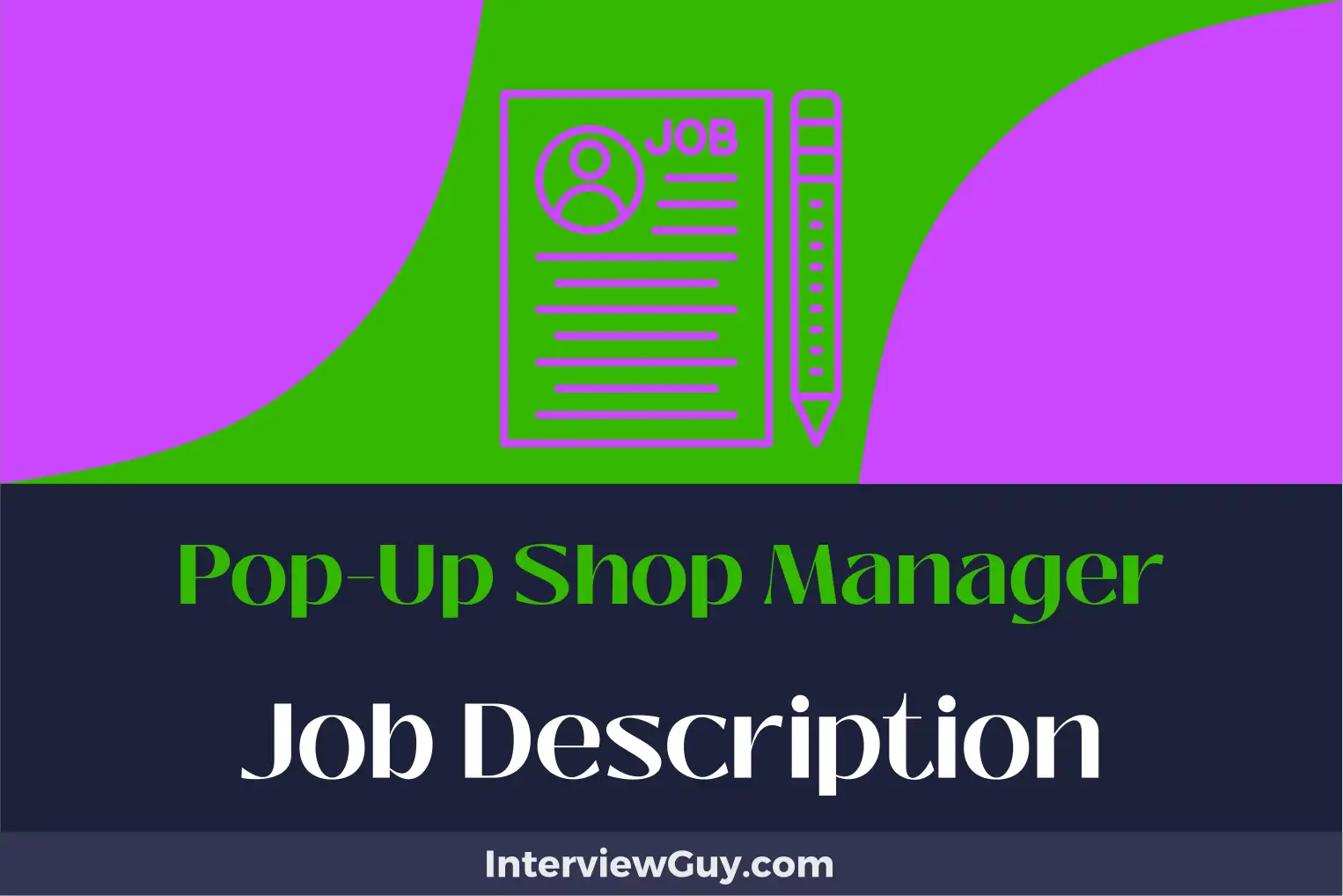 pop-up shop manager job description