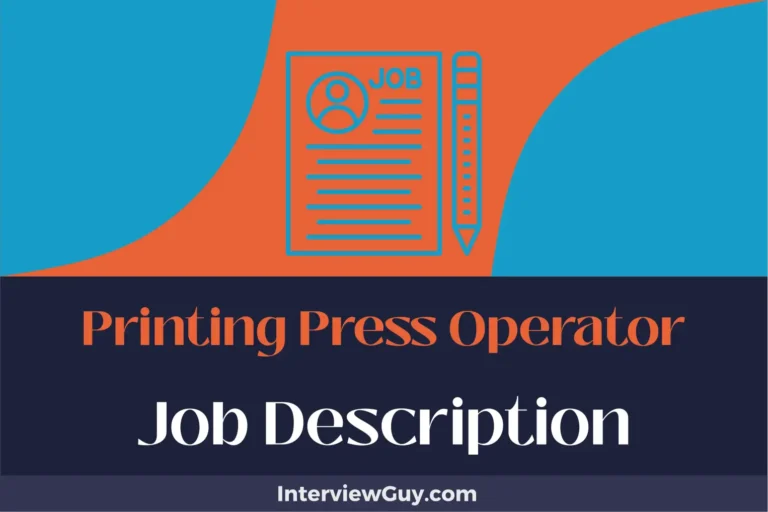 printing press operator job description
