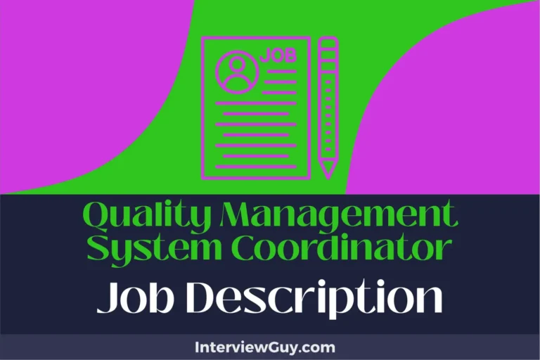 quality management system coordinator job description