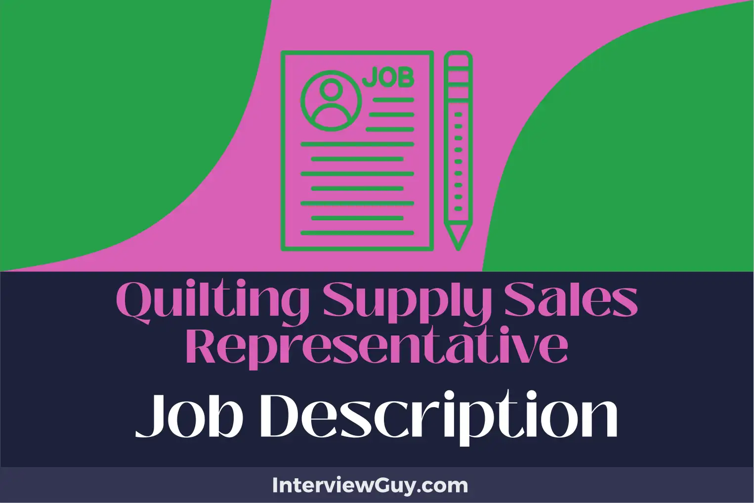 quilting supply sales representative job description