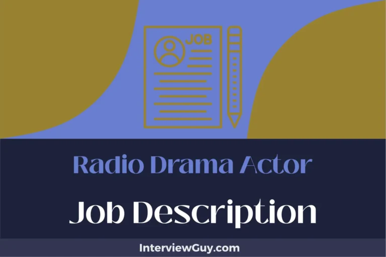 radio drama actor job description