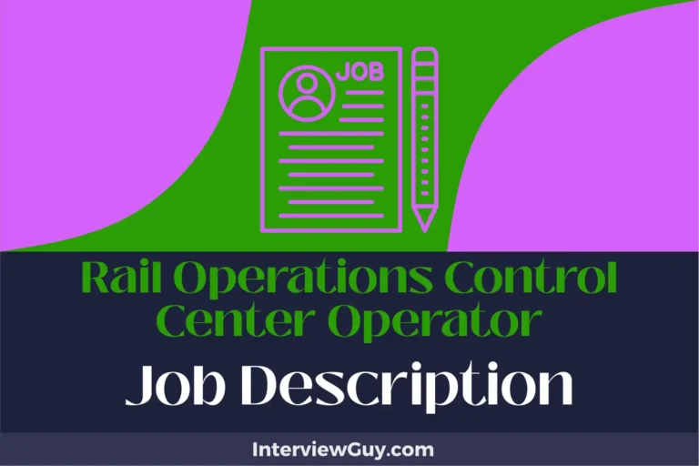 rail operations control center operator job description