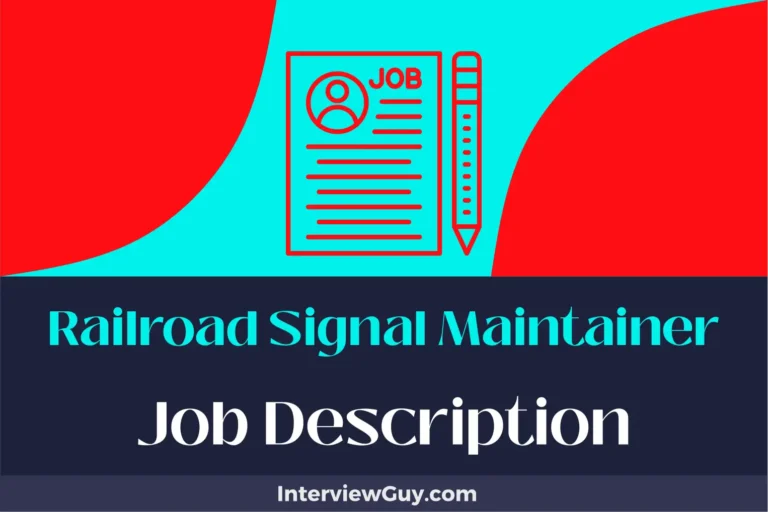 railroad signal maintainer job description