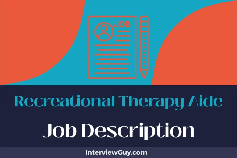 recreational therapy aide job description