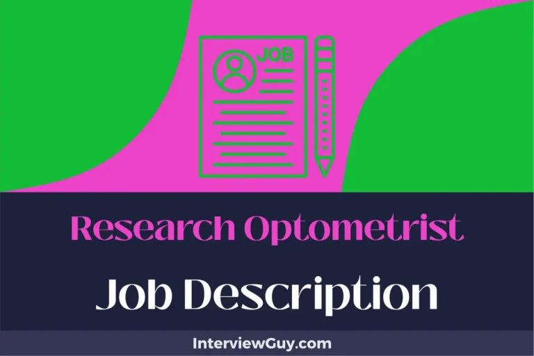 research optometrist job description