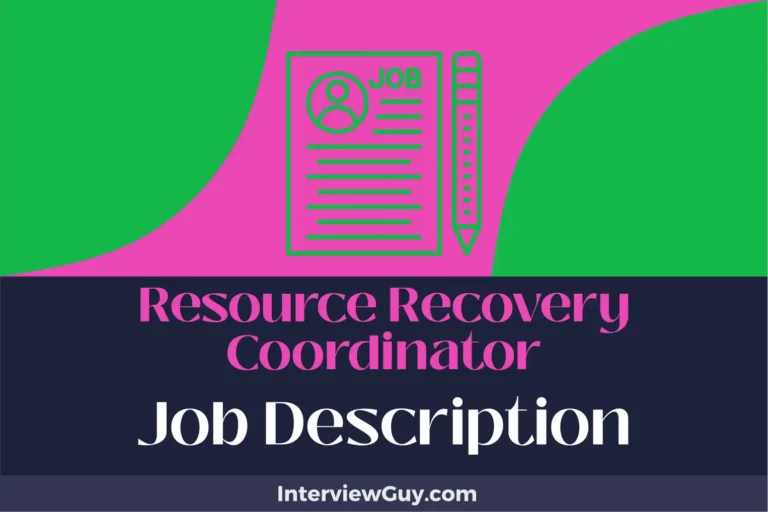 resource recovery coordinator job description