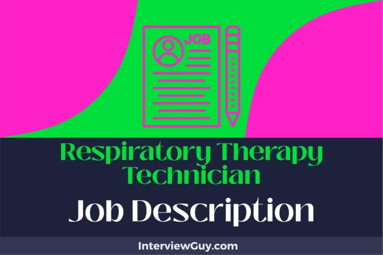 respiratory therapy technician job description