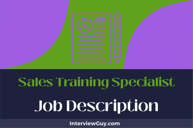 sales training specialist job description