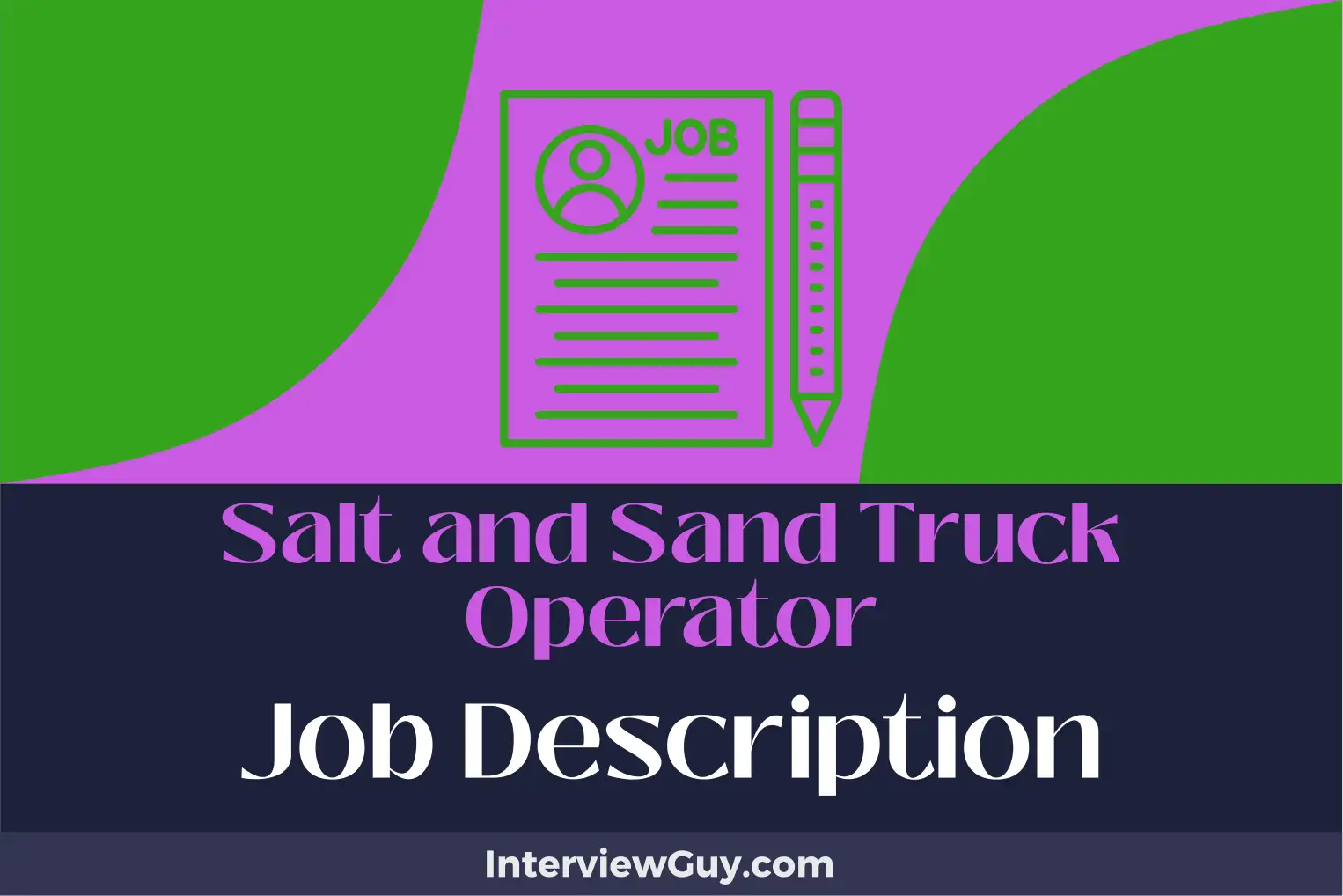salt and sand truck operator job description