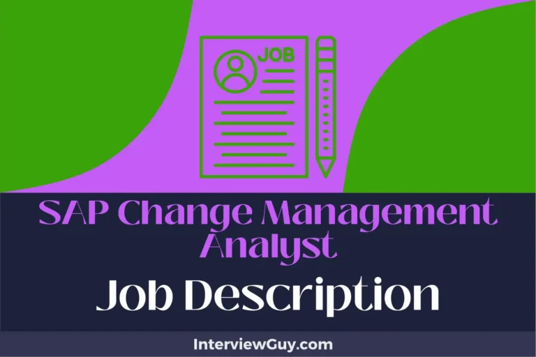sap change management analyst job description