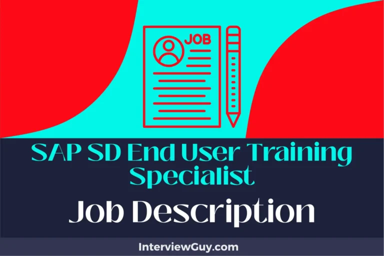 sap sd end user training specialist job description