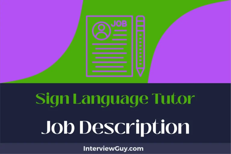 sign language tutor job description